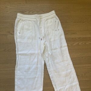 White linen pants